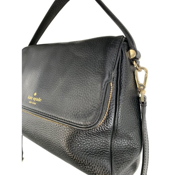 Kate Spade Black Pebbled Leather Crossbody Bag Satchel Chester Street Miri 8344 - Picture 4 of 16